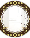 Floral Retro Pattern II - Modern Round or Oval Wall Mirror - Triple C