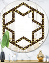 Floral Retro Pattern II - Modern Round or Oval Wall Mirror - Hexagon Star