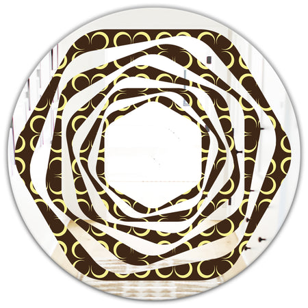 Floral Retro Pattern II - Modern Round or Oval Wall Mirror - Whirl