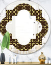 Floral Retro Pattern II - Modern Round or Oval Wall Mirror - Quatrefoil