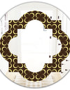 Floral Retro Pattern II - Modern Round or Oval Wall Mirror - Quatrefoil