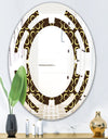 Floral Retro Pattern II - Modern Round or Oval Wall Mirror - Space