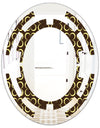 Floral Retro Pattern II - Modern Round or Oval Wall Mirror - Space