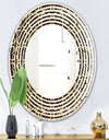 Floral Retro Pattern II - Modern Round or Oval Wall Mirror - Wave