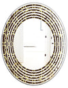 Floral Retro Pattern II - Modern Round or Oval Wall Mirror - Wave