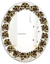 Floral Retro Pattern II - Modern Round or Oval Wall Mirror - Leaves