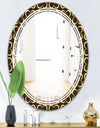 Floral Retro Pattern II - Modern Round or Oval Wall Mirror - Triple C