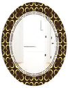 Floral Retro Pattern II - Modern Round or Oval Wall Mirror - Triple C