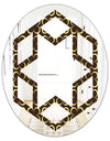 Floral Retro Pattern II - Modern Round or Oval Wall Mirror - Hexagon Star