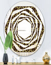 Floral Retro Pattern II - Modern Round or Oval Wall Mirror - Whirl