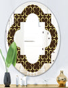 Floral Retro Pattern II - Modern Round or Oval Wall Mirror - Quatrefoil