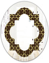 Floral Retro Pattern II - Modern Round or Oval Wall Mirror - Quatrefoil