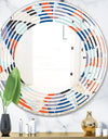 Retro Geometric Grid IV - Modern Round or Oval Wall Mirror - Wave