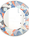 Retro Geometric Grid IV - Modern Round or Oval Wall Mirror - Wave