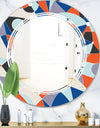Retro Geometric Grid IV - Modern Round or Oval Wall Mirror - Triple C