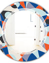 Retro Geometric Grid IV - Modern Round or Oval Wall Mirror - Triple C