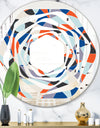 Retro Geometric Grid IV - Modern Round or Oval Wall Mirror - Whirl