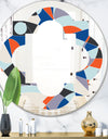 Retro Geometric Grid IV - Modern Round or Oval Wall Mirror - Quatrefoil