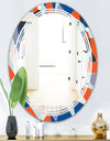Retro Geometric Grid IV - Modern Round or Oval Wall Mirror - Triple C