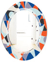 Retro Geometric Grid IV - Modern Round or Oval Wall Mirror - Triple C