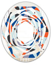 Retro Geometric Grid IV - Modern Round or Oval Wall Mirror - Whirl