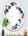 Retro Geometric Grid IV - Modern Round or Oval Wall Mirror - Quatrefoil