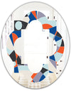 Retro Geometric Grid IV - Modern Round or Oval Wall Mirror - Quatrefoil