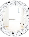 Retro Geometric Grid III - Modern Round or Oval Wall Mirror - Triple C