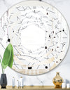 Retro Geometric Grid III - Modern Round or Oval Wall Mirror - Whirl