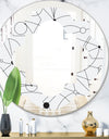 Retro Geometric Grid III - Modern Round or Oval Wall Mirror - Quatrefoil