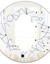 Retro Geometric Grid III - Modern Round or Oval Wall Mirror - Quatrefoil
