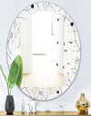 Retro Geometric Grid III - Modern Round or Oval Wall Mirror - Triple C