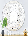 Retro Geometric Grid III - Modern Round or Oval Wall Mirror - Whirl