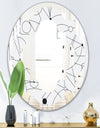 Retro Geometric Grid III - Modern Round or Oval Wall Mirror - Quatrefoil