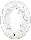 Retro Geometric Grid III - Modern Round or Oval Wall Mirror - Quatrefoil