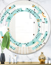 Retro Abstract Design XIV - Modern Round or Oval Wall Mirror - Space