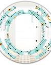 Retro Abstract Design XIV - Modern Round or Oval Wall Mirror - Space