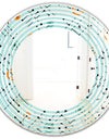 Retro Abstract Design XIV - Modern Round or Oval Wall Mirror - Wave