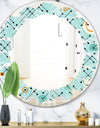 Retro Abstract Design XIV - Modern Round or Oval Wall Mirror - Leaves
