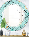 Retro Abstract Design XIV - Modern Round or Oval Wall Mirror - Triple C