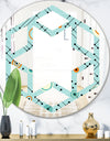 Retro Abstract Design XIV - Modern Round or Oval Wall Mirror - Hexagon Star