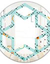 Retro Abstract Design XIV - Modern Round or Oval Wall Mirror - Hexagon Star