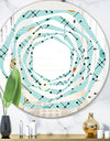 Retro Abstract Design XIV - Modern Round or Oval Wall Mirror - Whirl