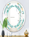 Retro Abstract Design XIV - Modern Round or Oval Wall Mirror - Space