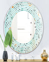 Retro Abstract Design XIV - Modern Round or Oval Wall Mirror - Wave