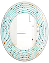 Retro Abstract Design XIV - Modern Round or Oval Wall Mirror - Wave