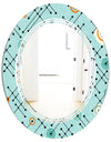 Retro Abstract Design XIV - Modern Round or Oval Wall Mirror - Triple C