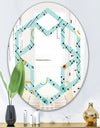 Retro Abstract Design XIV - Modern Round or Oval Wall Mirror - Hexagon Star