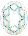 Retro Abstract Design XIV - Modern Round or Oval Wall Mirror - Hexagon Star