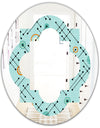 Retro Abstract Design XIV - Modern Round or Oval Wall Mirror - Quatrefoil